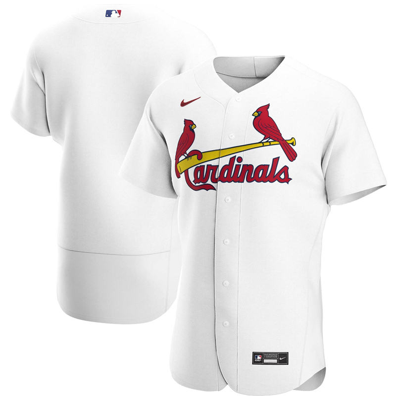 2020 MLB Men St. Louis Cardinals Nike White Home 2020 Authentic Team Jersey 1->customized mlb jersey->Custom Jersey